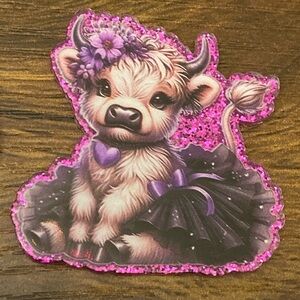 Cute Glittery Cow Tutu Magnet